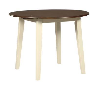 Woodanville – Cream / Brown – Round Drm Drop Leaf Table D335-15