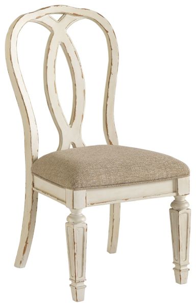 Realyn – Chipped White – Dining Uph Side Chair (Set of 2) – Ribbonback D743-02