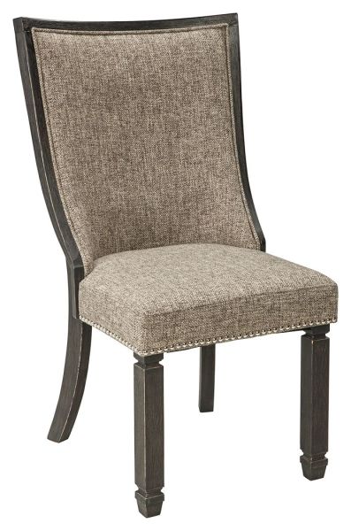 Tyler – Black / Grayish Brown – Dining Uph Side Chair (Set of 2) – Framed Back D736-02