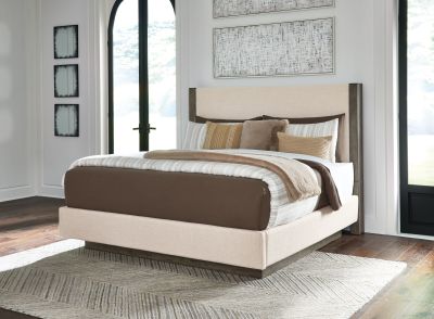 Anibecca – Weathered Gray – Queen Upholstered Bed B970/57/54