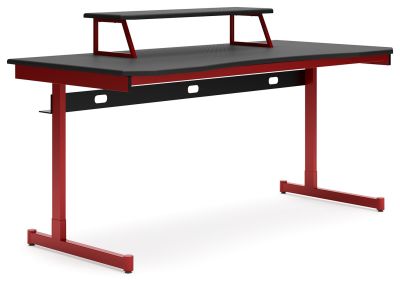 Lynxtyn – Red / Black – Home Office Desk With Raised Monitor Stand H400-127
