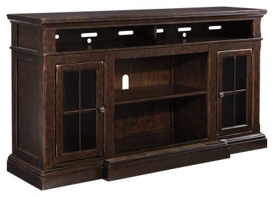 Roddinton – Dark Brown – Xl TV Stand W/Fireplace Option W701-88