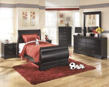 Huey – Black – Twin Sleigh Footboard B128-62