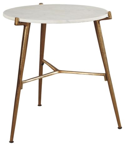 Chadton – White / Gold Finish – Accent Table A4000004