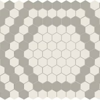 American Olean Unglazed Mosaics Ice White/Light Smoke Hex Hexagon UNM-HX-AO17