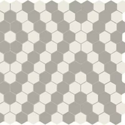 American Olean Unglazed Mosaics Ice White/Light Smoke/Diamond Hexagon UNM-HX-AO20