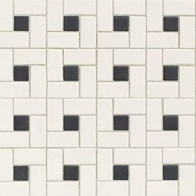 American Olean Unglazed Mosaics Ice White/Black Windmill UNM-WDM-0A61