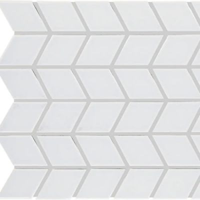 Daltile Color Wheel Retro Mosaic Arctic White Chevron 0190CHEV