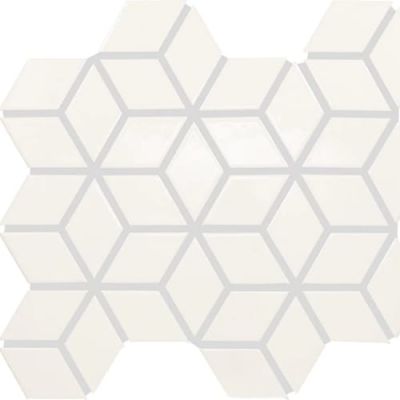 Daltile Color Wheel Retro Mosaic Matte Arctic White 3d Cube 07903D