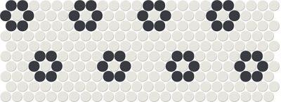 American Olean Unglazed Mosaics Ice White/Black 0A61PENNYMT