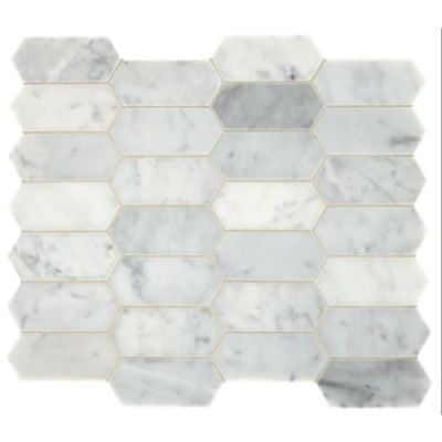 Daltile Marble Collection Deco Carrara White Elongated Hex M701-1213HONELOHEX