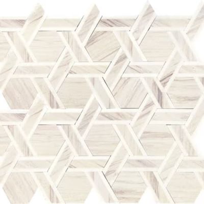 Daltile Fonte Deco Pier White Blend Rotating Hexagon DA46