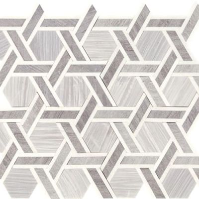 Daltile Fonte Deco Nautical Grey Blend Rotating Hexagon DA47