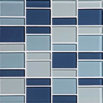 Daltile Color Wave Winter Blues Block Random Mosaic CW27BLRANDMS1P