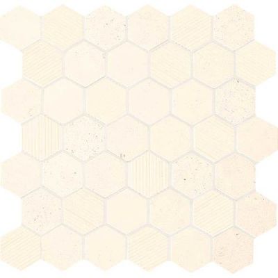 Daltile Limestone Collection Blavet Blanc Blend 2″ Hex L3402HEXMS1P