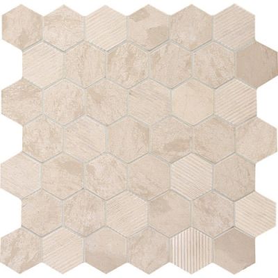 Daltile Limestone Collection Deco Adour Creme 12×24 Hexagon L341-1818