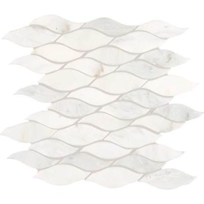 Daltile Marble Collection First Snow Elegance Wave Mosaic (Polished) M190WAVEMS1L