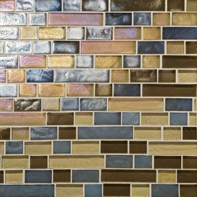 Daltile Glass Horizons Pacific Blend Random Linear Mosaic GH1434RANDPM1P