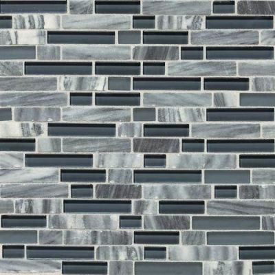 Daltile Stone Radiance Glacier Gray Marble Random Mosaic Blend SA5958RANDMS1P