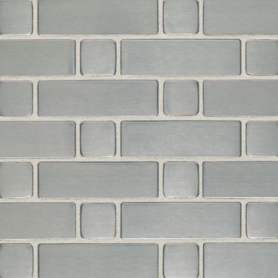 Daltile Metallica Brushed Stainless Steel Large Basketweave Mosaic SS50LBWMS1P