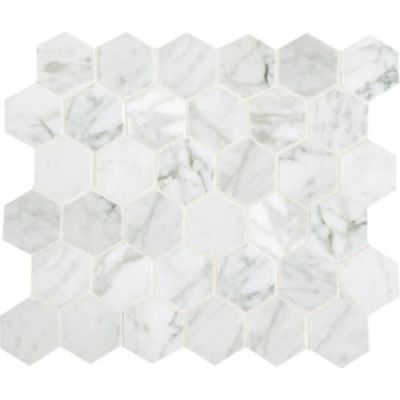 Daltile Marble Collection Deco Carrara White Hexagon 18×20 M701-182075POL
