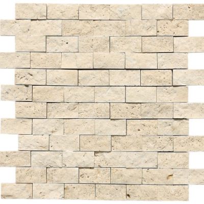 Daltile Travertine Collection Deco Mediterranean Ivory Brick Joint T730-12