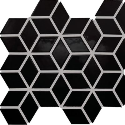 Daltile Color Wheel Retro Mosaic Black 3d Cube K1113D