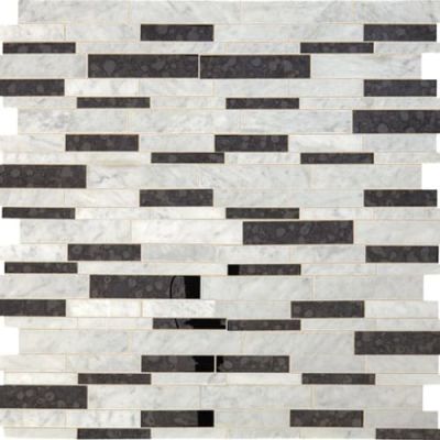 Daltile Lavaliere Deco Carrara White/Black Ant Mirror Random Linear LV20