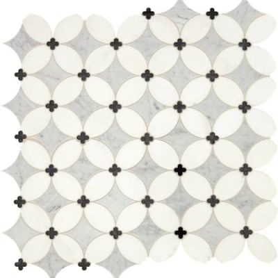 Daltile Lavaliere Deco Carrara/Thassos/Blk Ant Mirror Petal LV21