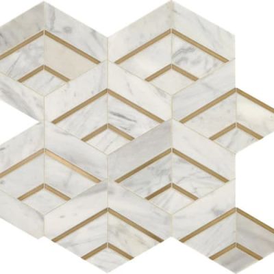 Daltile Lavaliere Deco Alluring White/Brass Intermix LV27