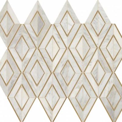 Daltile Lavaliere Deco First Snow Elegance/Brass Diamond LV30