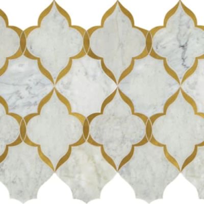 Daltile Lavaliere Deco Carrara White/ Brass Kapali LV34