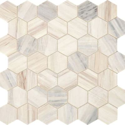 Daltile Fonte Mosaic Pier White Hexagon M012-2