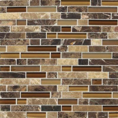 Daltile Stone Radiance&trade; Butternut Emperador Random Mosaic Blend SA6058RANDMS1P