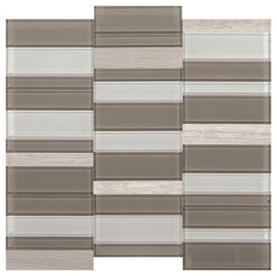 Daltile Simplystick Mosaix Chenille white and glass Blend SK13STJ4SEHN