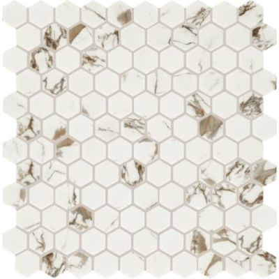 Daltile Uptown Glass Posh Sparkler, Hexagon, 1, Matte UP261HEXMS1P