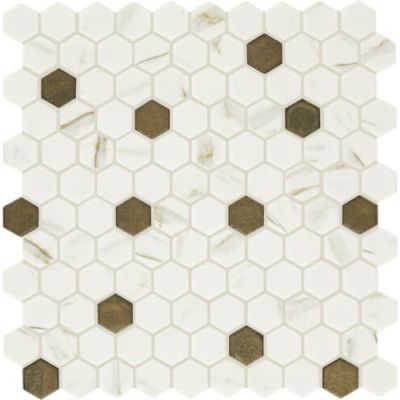 Daltile Uptown Glass Posh Chiffon, Hexagon, 1, Mixed UP271HEXMS1P