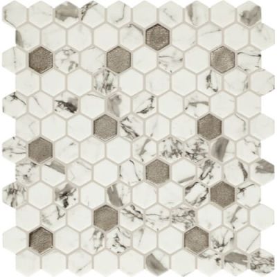 Daltile Uptown Glass Posh Bubbly, Hexagon, 1, Mixed UP281HEXMS1P