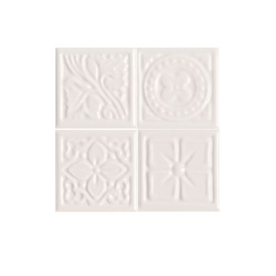 Daltile Fashion Accents 100 White Floret Insert 2″ x 2″ (set of 4) FA5022DOTSA1P