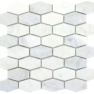 Emser Marble Winter Frost Winter Frost Hexagon Wide Mosaic – Mesh Mosaic M05WINTFR1212MHW