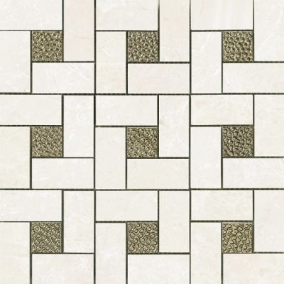 Happy Floors Arona Bianco Pinwheel Mosaic Polished 6007-G