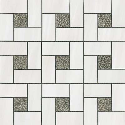 Happy Floors Dolomite White Pinwheel Mosaic Polished 6029-G