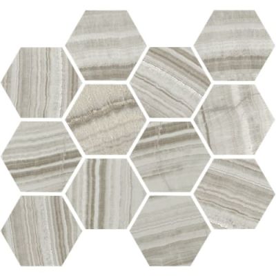 Happy Floors Onyx Silver Hexagon Mosaic Polished 7055-G