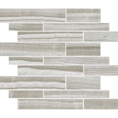 Happy Floors Onyx Silver Muretto Mosaic Polished 7056-G