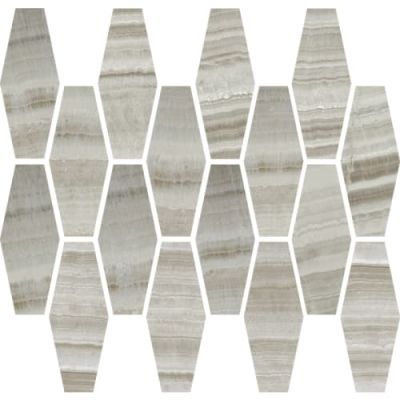 Happy Floors Onyx Silver Long Hex Mosaic Polished 7058-G