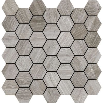 Happy Floors Stone & Marble Wooden White Hexagon Mosaic I PD152