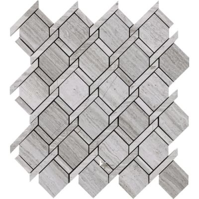 Happy Floors Stone & Marble Wooden White Rope Mosaic I PD153
