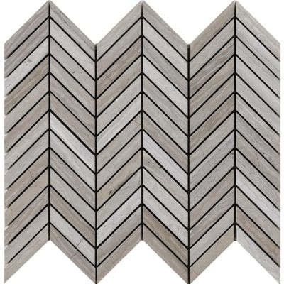 Happy Floors Stone & Marble Wooden White Chevron Mosaic I PD154