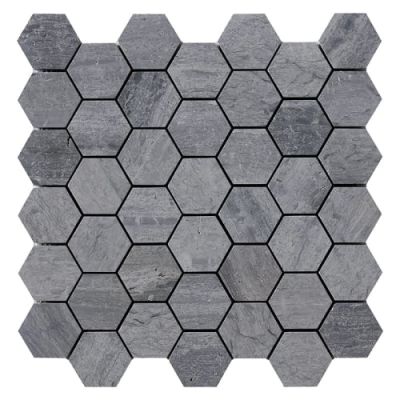 Happy Floors Stone & Marble Wooden Silver Hexagon Mosaic I PD162