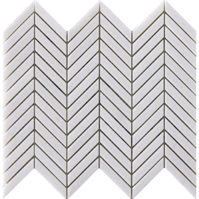 Happy Floors Stone & Marble Thassos Chevron Mosaic I PD174